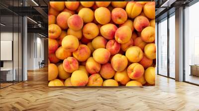 Background of fresh apricots Wall mural