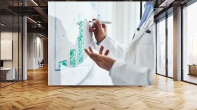 Doctor draws statistics of disease on white board Wall mural