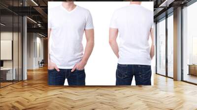 White t shirt on a young man template Wall mural