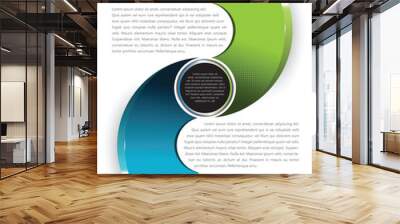 Vector semi circular diagram with two options Wall mural