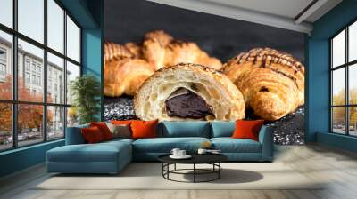 Tasty buns with chocolate filling Wall mural