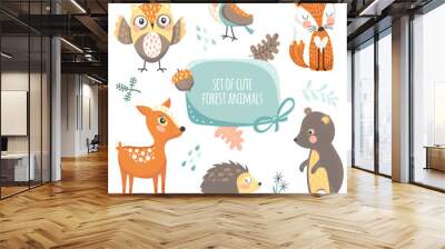 Forest animals collection Wall mural