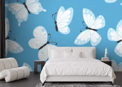 Vector butterfly seamless pattern Wall mural