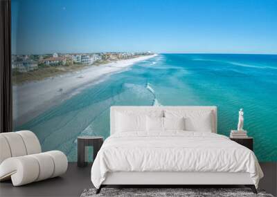 Aerial of the Beautiful Sand and Surf of Santa Rosa Beach, Florida Wall mural