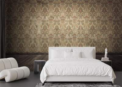 Empty old vintage room background. 3d rendering Wall mural