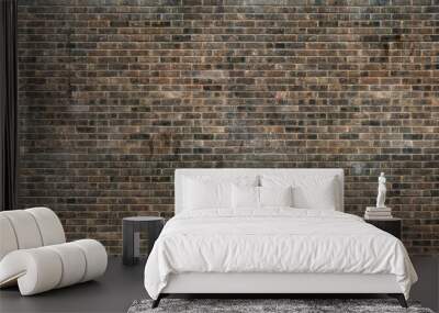 Old grunge brown brick wall texture background Wall mural