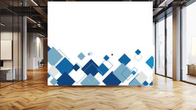 Vector blue box. Abstract background. business wallpaper square frame contour. Wall mural