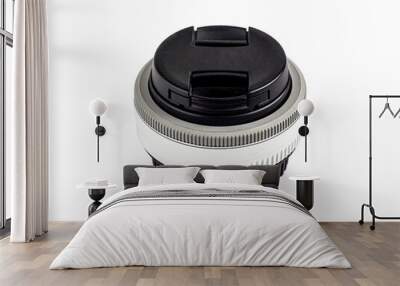 Camera lens isolated on a white background Wall mural