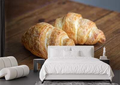 Mini croissants made of puff pastry traditional French Breakfast Wall mural