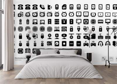 Electronics icons Wall mural