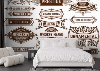 19 Banners set. Western style Wall mural