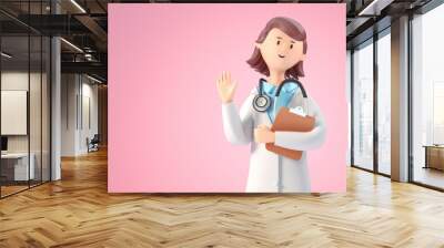 Isolated 3D Doctor. 3D Illustration Wall mural