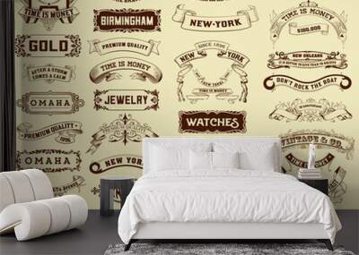 Mega pack of labels and banners Wall mural