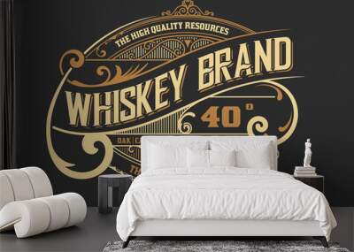 Vinatage design for Logo, Label or packing Wall mural