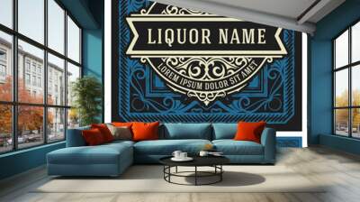 Vintage label for liquor design Wall mural