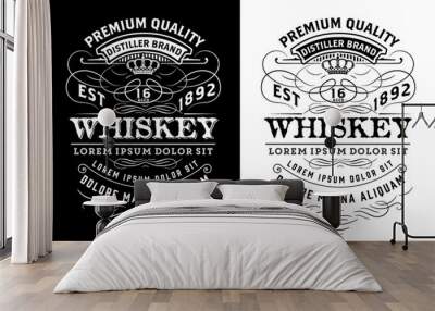 Western label for whiskey or other products. Vector layered Wall mural