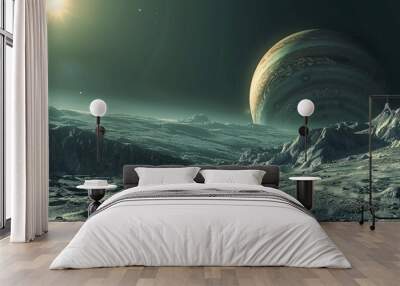 a planet on the moon Wall mural