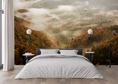 Misty mountain landscape Wall mural