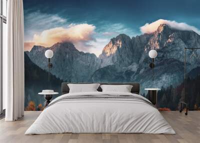 Triglav mountain peak at sunrise Wall mural