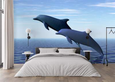 two dolphins Wall mural