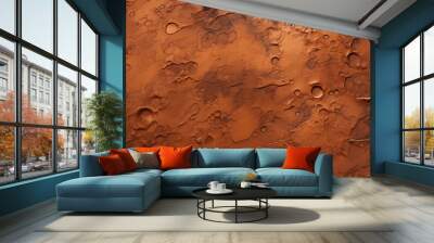 Martian surface texture, a flat representation of the landscape of the red planet. Wall mural