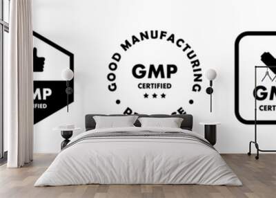 GMP Certified - vector signs for product packaging label. Wall mural