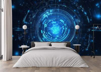 Abstract technology background with various technology elements Wall mural