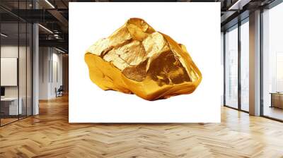 Gold nugget isolated on transparent background Wall mural