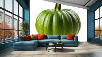 Green pumpkin isolated on transparent background Wall mural