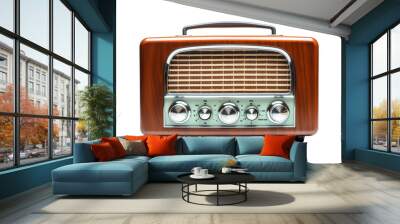 old vintage radio isolated on transparent background Wall mural