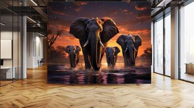 Elephant in the desert Wall mural