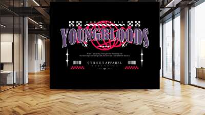 Groovy vector illustration artworkwith slogan, retro and trendy graphic design for fashion wear, street wear, clothing line, apparel and urban style t shirt design, hoodies, etc. Wall mural