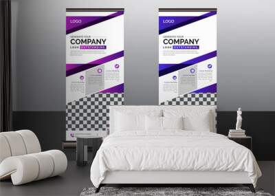 Roll Up Banner, Roll up banner design template, vertical, abstract background Wall mural