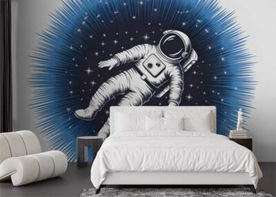 astronaut in space t shirt design Wall mural