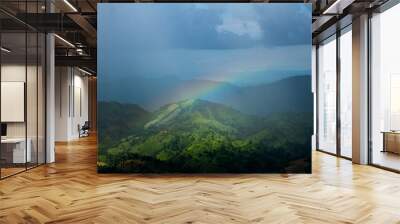 Hill View Of Rangamati With Rainbow Wall mural