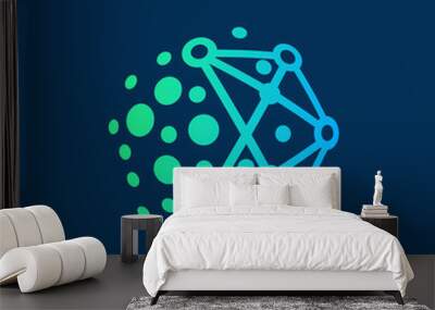 Connection technology logo abstract template Wall mural