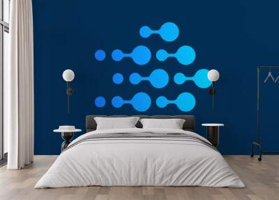 Connection technology logo abstract template Wall mural