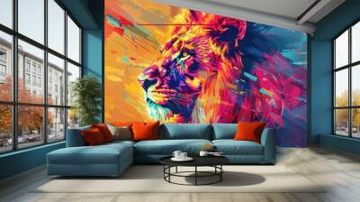 Lion's Pride in Vivid Hues Wall mural