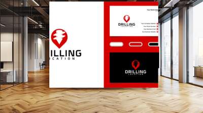 modern drill logo design template and business card Wall mural