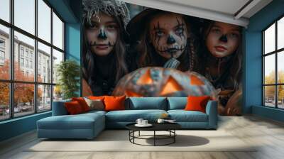 Young guys on Halloween day Wall mural