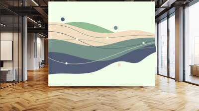 Abstract background with colorful dynamic effect design. Modern wave pattern for web, card, poster. Vector illustration Wall mural