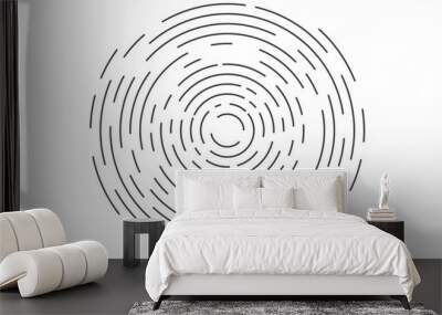 Abstract geometric vortex, Circular swirl lines, fingerprint. Vector illustration Wall mural