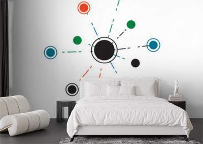 Abstract network connection. icon logo design. Vector Illustration Wall mural