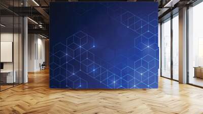 Abstract technology lines and dots connection background. Geometric design. Vector illustration Wall mural