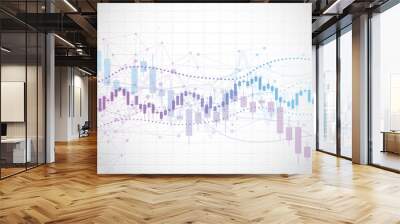 Business candle stick graph chart of stock market investment trading on dark background design. Bullish point, Trend of graph. Vector illustration Wall mural