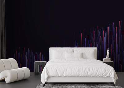 Data speed lines composed of glowing. Abstract technology future background. Vector background Wall mural