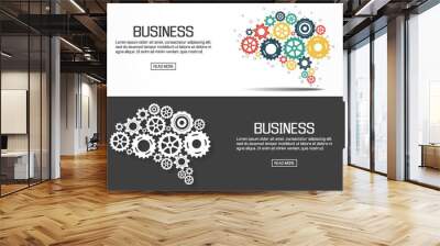 Flat designed website banners for business. vector Wall mural