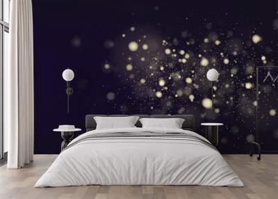 glitter vintage lights defocused background. silver and black. christmas background. vector illustra Wall mural