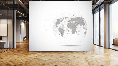 global network connection. world map point and line composition concept of global business. vector i Wall mural