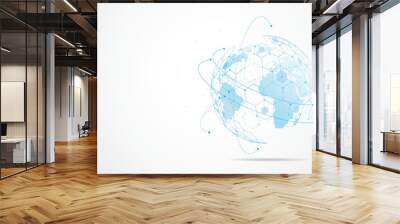 Global network connection. World map point and line composition concept of global business. Vector Illustration Wall mural